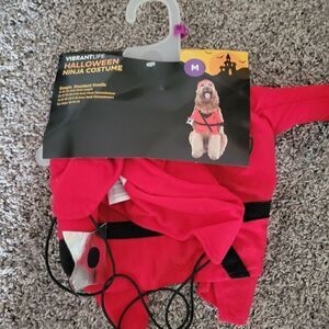 Vibrant Life Red Black Halloween Ninja Dog Costume Size Medium NWT